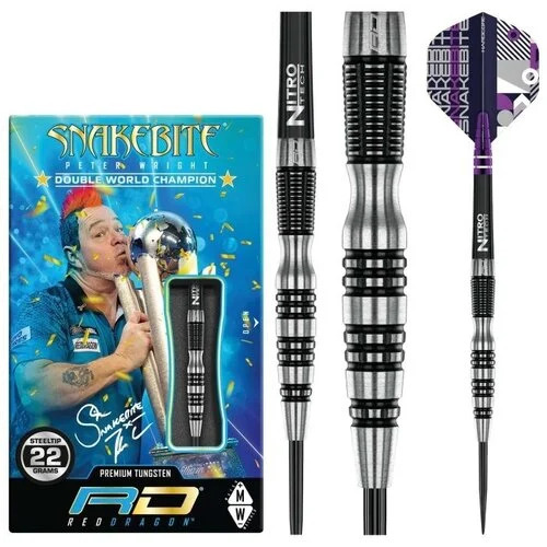 Red Dragon Peter Wright Snakebite Black Racer 22g Çelik Uçlu Dart Oku