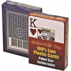 Lion Poker Jumbo Index İskambil Destesi 2'li Paket Satışı - Kırmızı & Mavi
