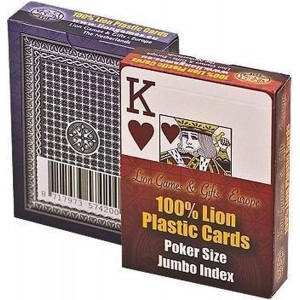 Lion Poker Jumbo Index İskambil Destesi 2'li Paket Satışı - Kırmızı & Mavi