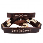 Sedef Kakmalı Oval Oymalı Masif Ahşap Okey Takımı