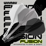 Winmau Fusion Entegre Flight & Şaft Sistemi - Düz Beyaz Intermediate