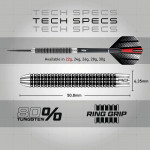 Red Dragon Swingfire 1 80% Tungsten 22g - 24g Steel Tip Dart Oku